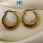 Vintage Crescent Texture Hoops