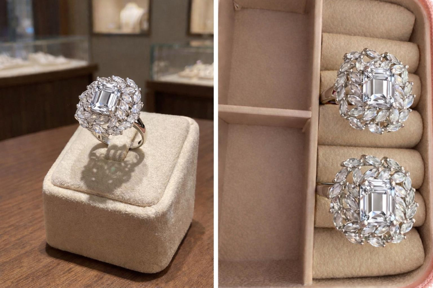The Royal Leaf Halo Ring