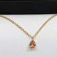 Waterdrop Necklace HighGrade 18K Gold Plated Champagne Cubic Zirconia (CZ)